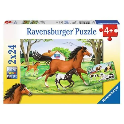 2 PUZZLES DE 24 PIECES LE MONDE DES CHEVAUX
