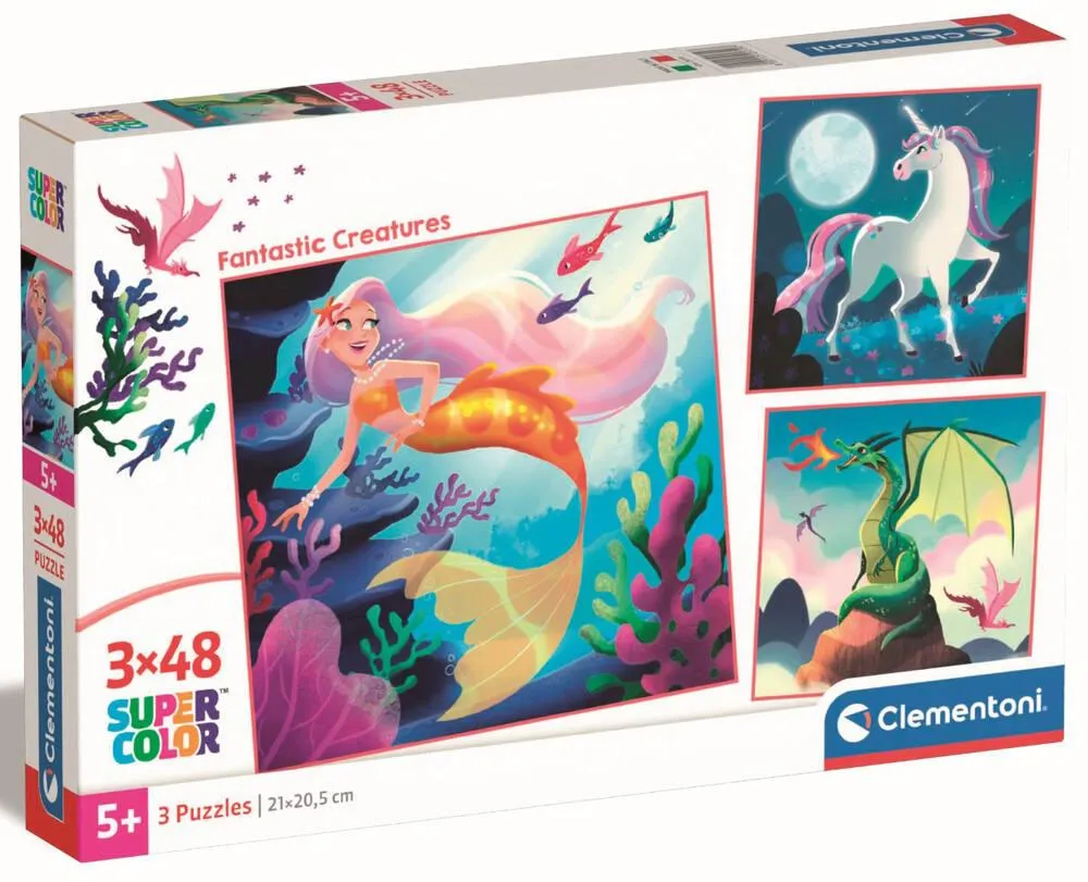 PUZZLE 3X48 PIECES - FANTASTIC CREATURES