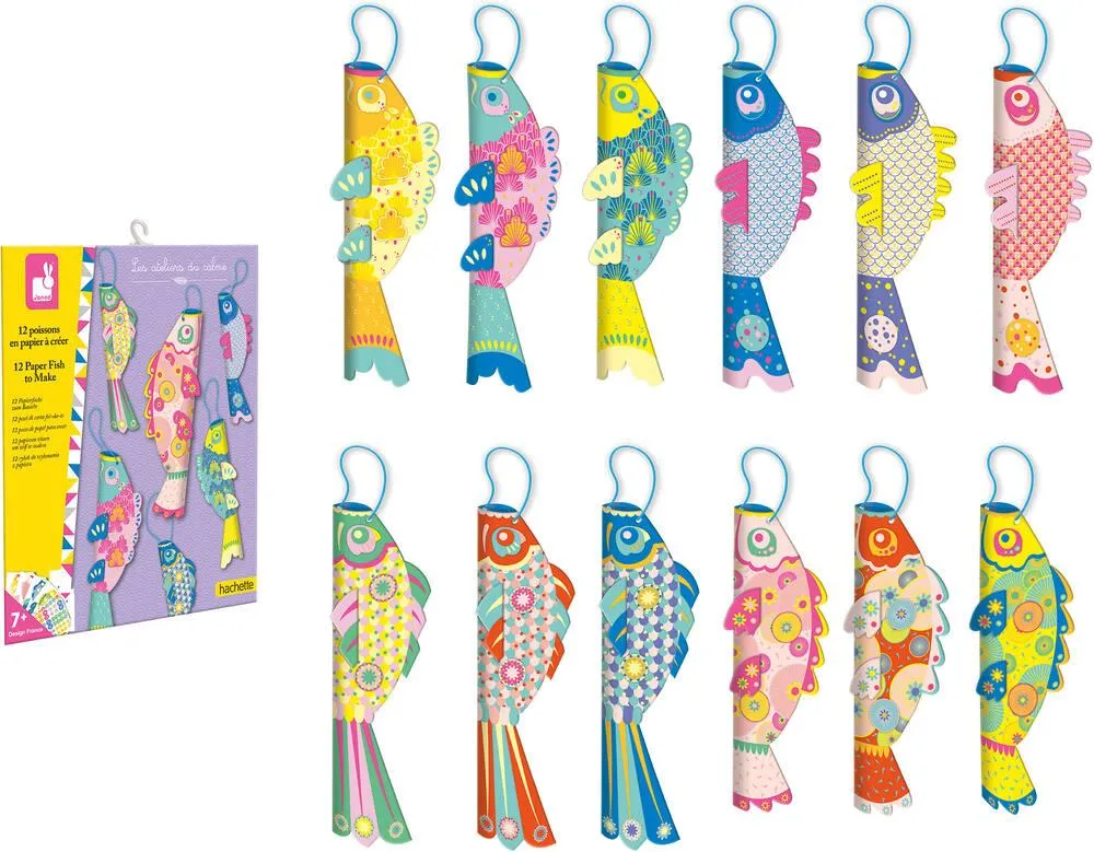 12 POISSONS EN PAPIER A CREER