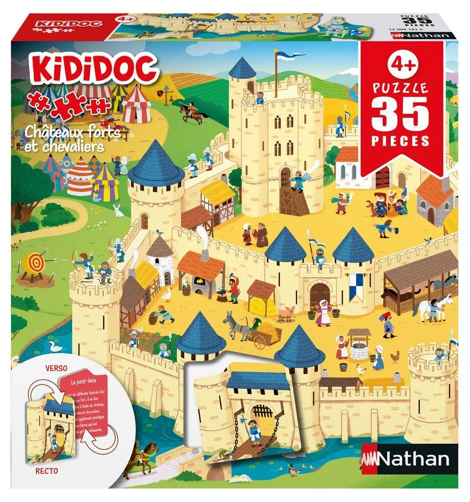 PUZZLE KIDIDOC -  35 PIECES - CHATEAUX FORTS