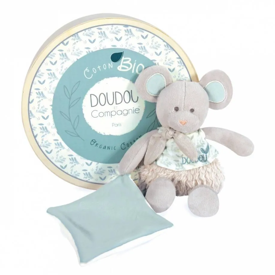 DOUDOU BOTANIC -PANTIN SOURIS PM AVEC DOUDOU VERT