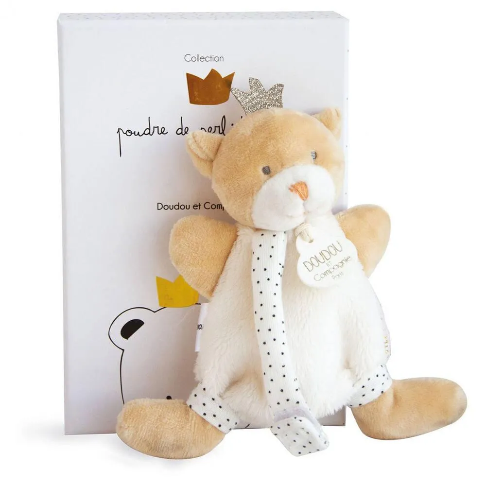 OURS PETIT ROI - DOUDOU AVEC ATTACHE TÉTINE