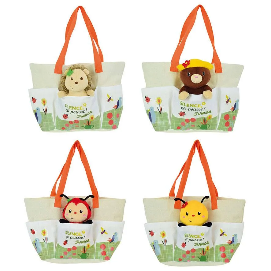 SILENCE CA POUSSE SAC DU PETIT JARDINIER AVEC PELUCHE
