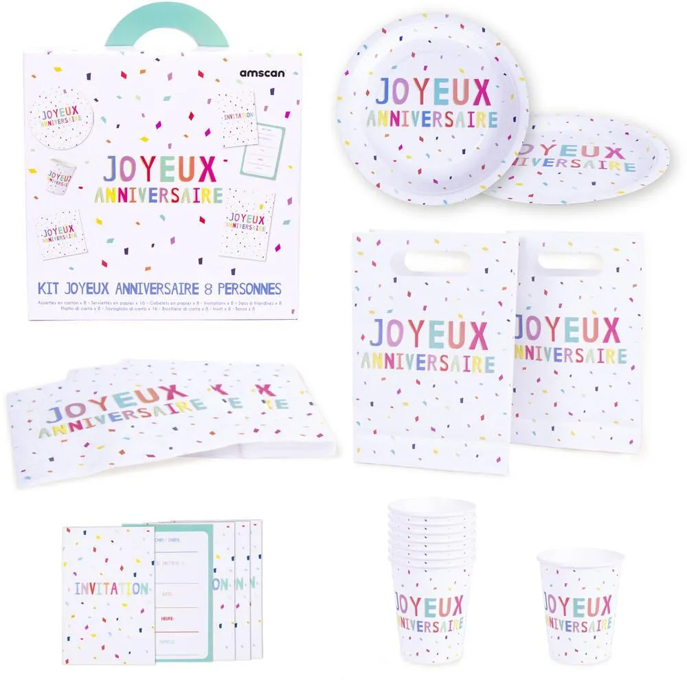 KIT JOYEUX ANNIVERSAIRE 8 PERSONNES