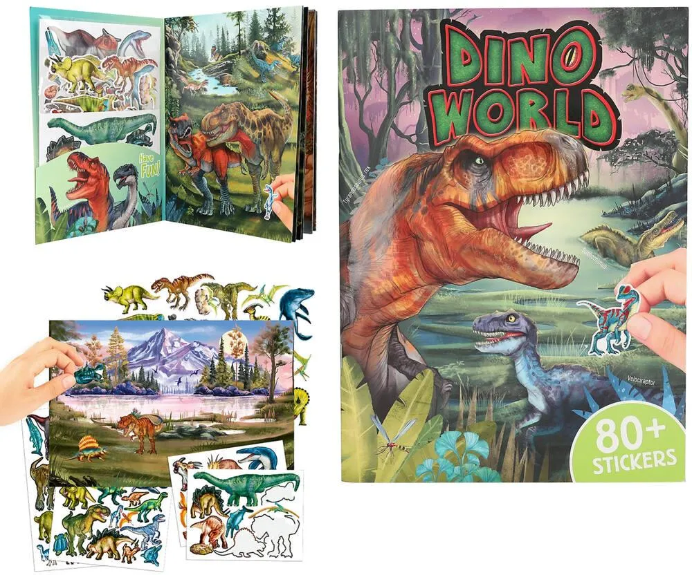 DINO WORLD AVEC AUTOCOLLANTS PUFFY