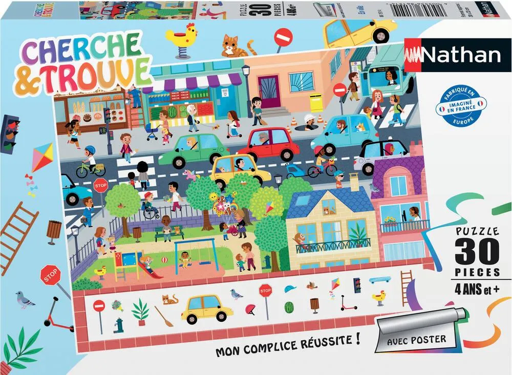 PUZZLE 30 PIECES - EN VILLE - CHERCHE ET TROUVE
