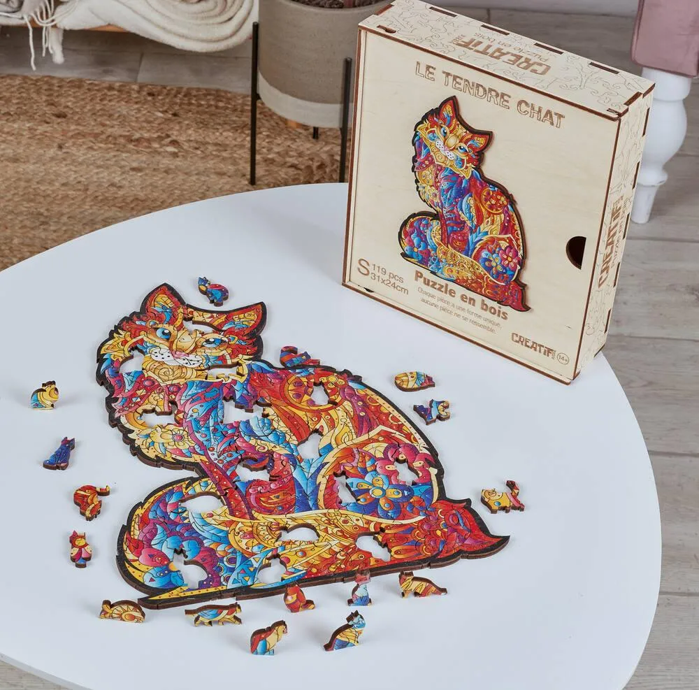 LE TENDRE CHAT - PUZZLE EN BOIS