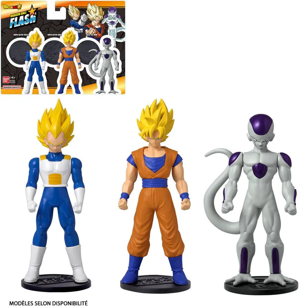 DRAGON BALL Z  PACK DE 3 FIGURINES FLASH SERIES 10 CM