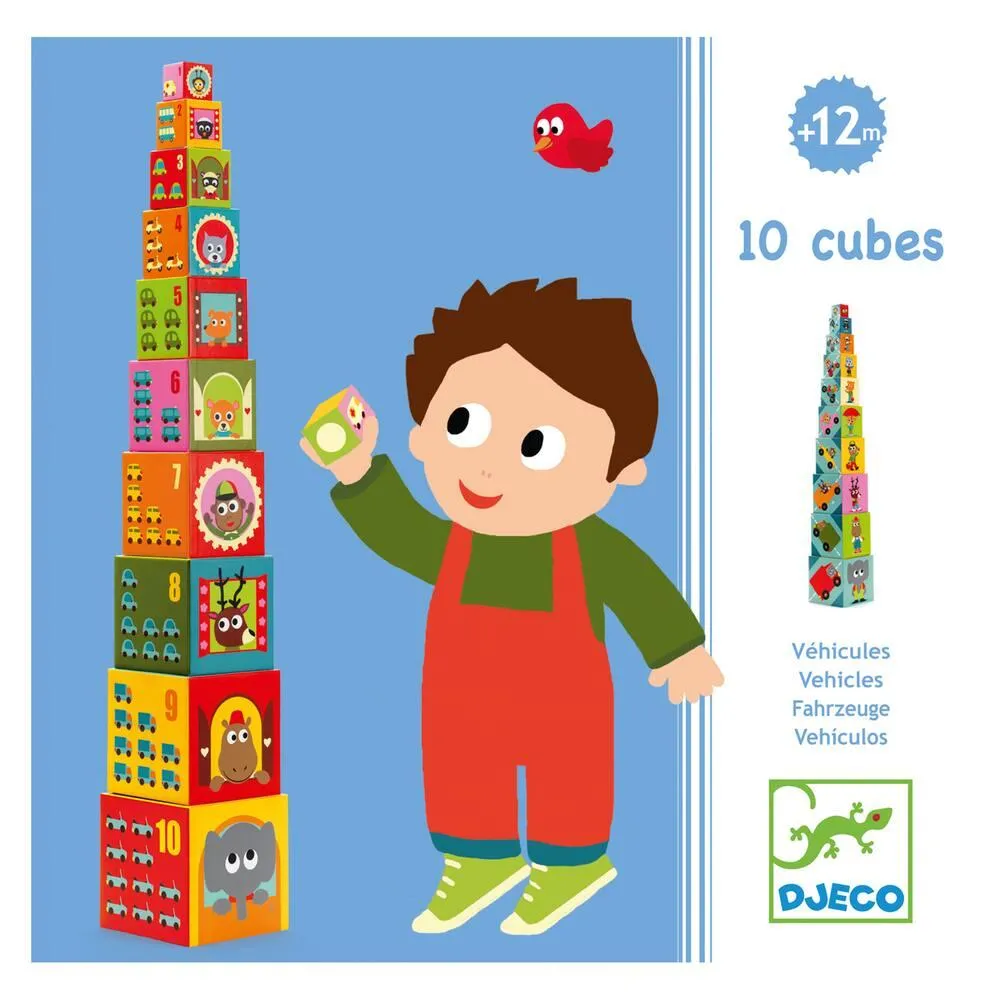 10 CUBES VEHICULES ET ANIMAUX