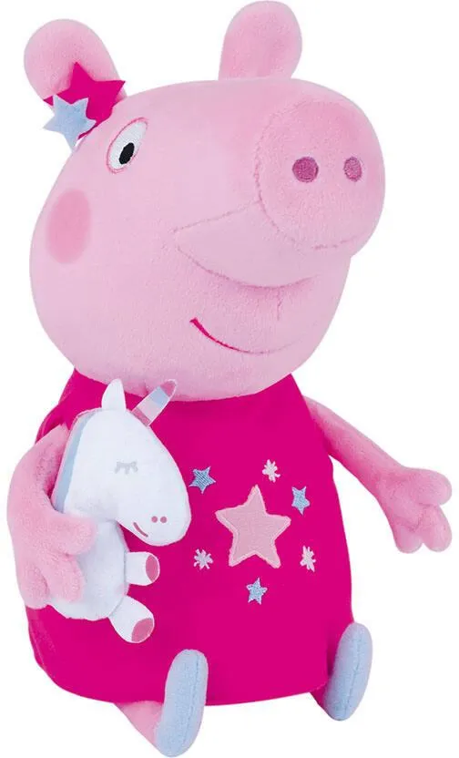 PEPPA PIG PELUCHE AVEC DOUDOU LICORNE : 30CM