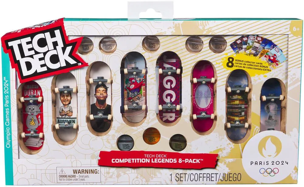 TECH DECK -  COFFRET JEUX OLYMPIQUES PARIS 2024 - 8 FINGER SKATES