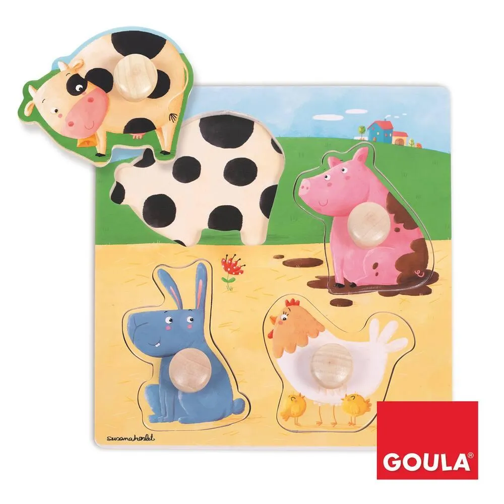PUZZLE ENCASTREMENT 4 PIECES LES ANIMAUX DE LA FERME