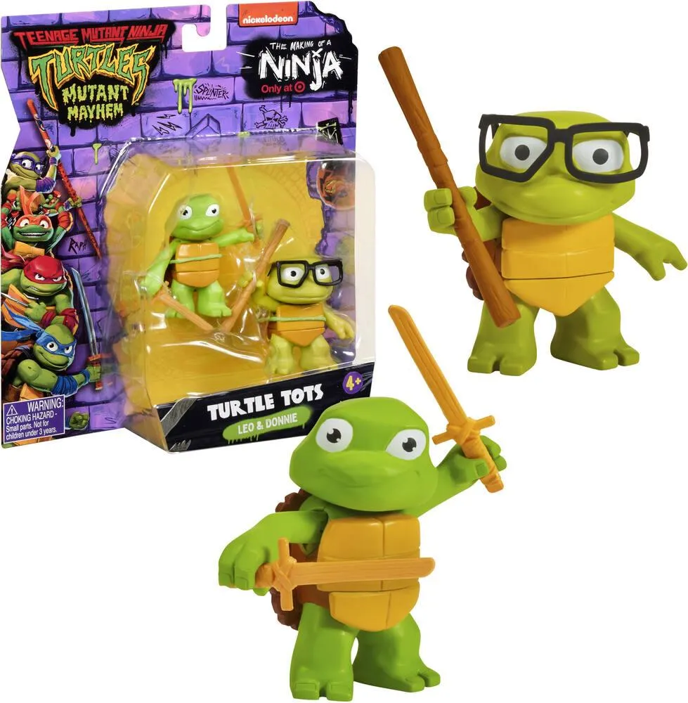 TORTUES NINJA – 2 FIGURINES ARTICULEES DE 5 CM VERSION EXCLU