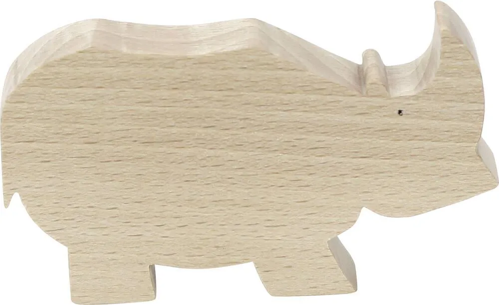 FIGURINE RHINOCEROS POMPON EN BOIS