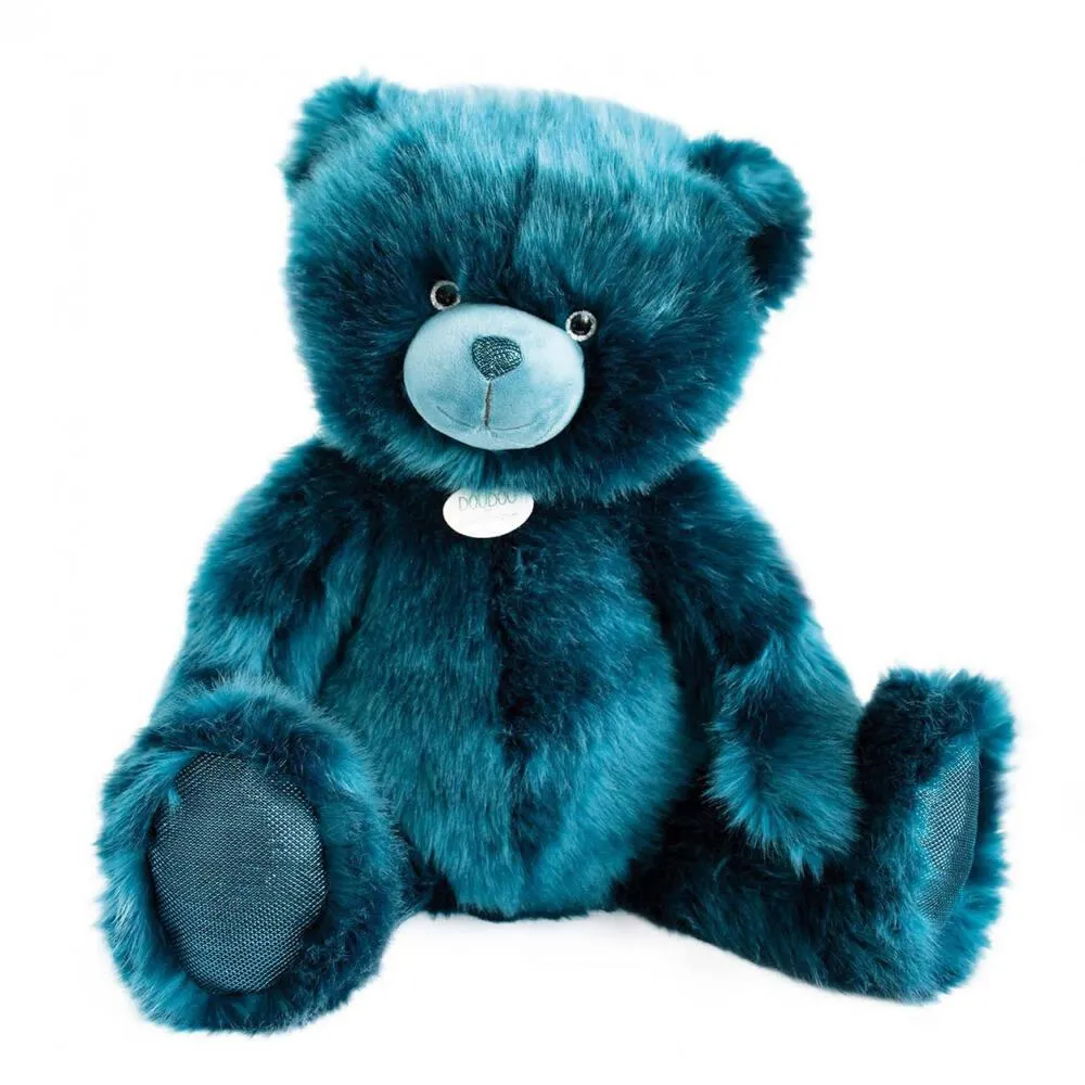 PELUCHE -OURS COLLECTION BLEU PAON  60CM
