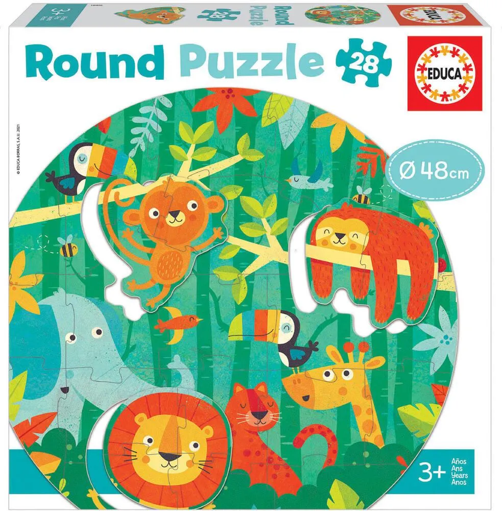 PUZZLE ROND 28 PIECES - LA JUNGLE