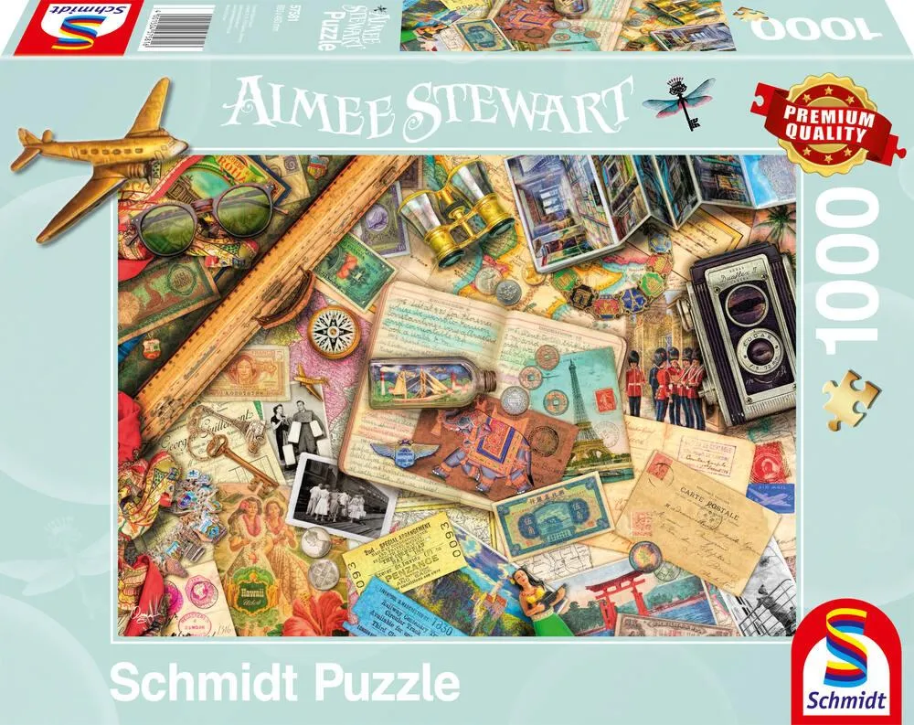 SUR LA TABLE -SOUVENIRS DE VOYAGE - PUZZLE  1000 PIECES