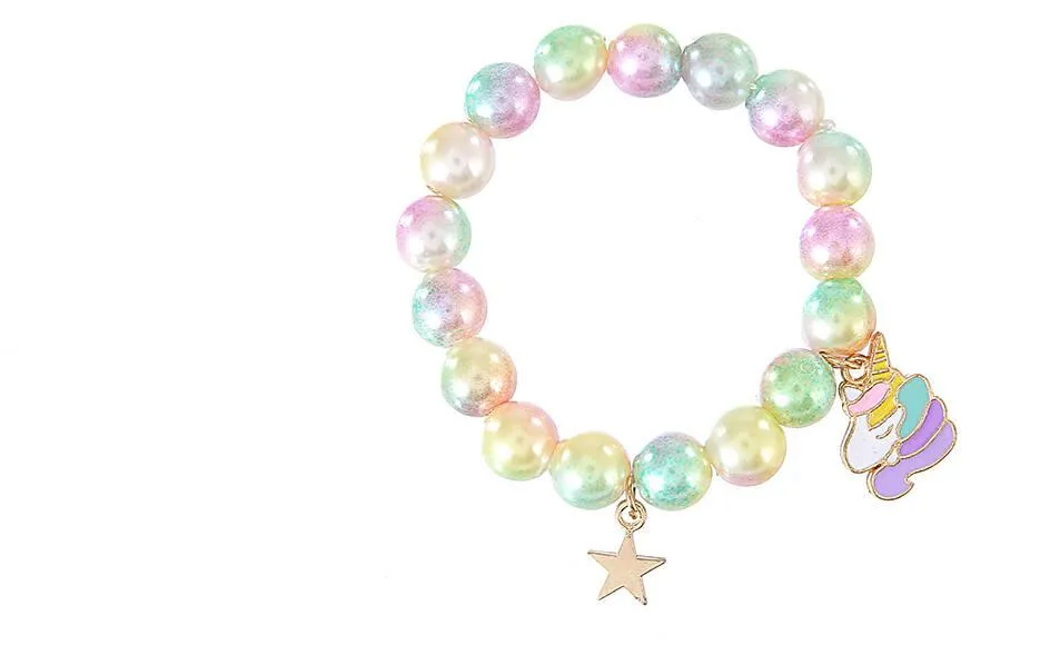 LICORNE -KD FASHION - BRACELET DE PERLES AVEC CHARMS