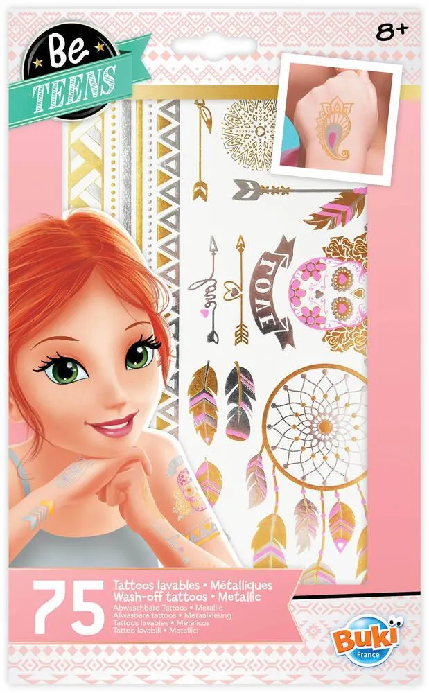 75 TATOUAGES LAVABLES EFFET METALLIQUE