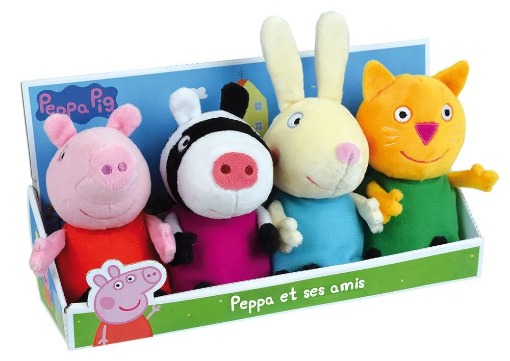 PEPPA PIG COFFRET PEPPA ET SES AMIES 4 PELUCHES 17CM