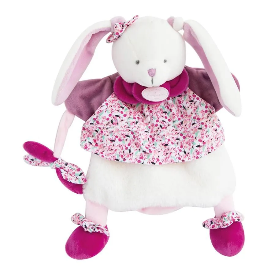 MARIONNETTE LAPIN CERISE 28 CM