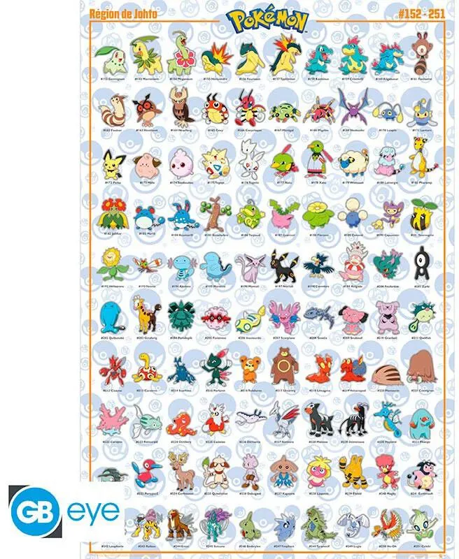 POKEMON - POSTER MAXI 91,5X61 - JOHTO FRANAIS
