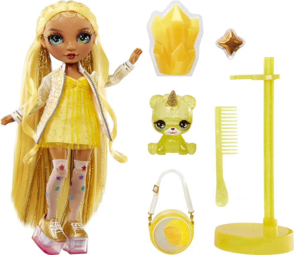RAINBOW  -POUPEE MANNEQUIN SUNNY 27 CM AVEC COMPAGNON ET ACCESSOIRES