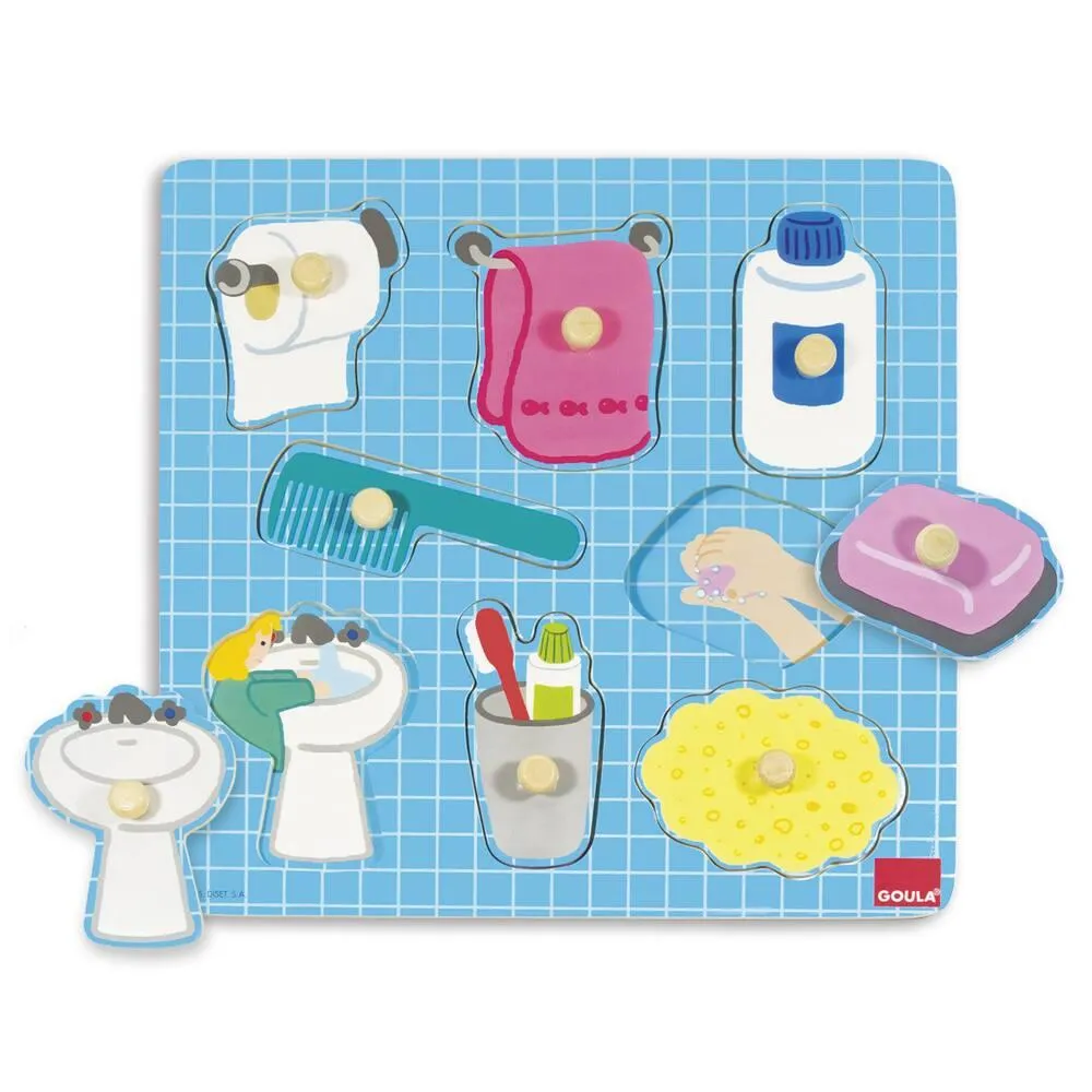PUZZLE BOIS 8 PIECES BAIN DE L'ENFANT