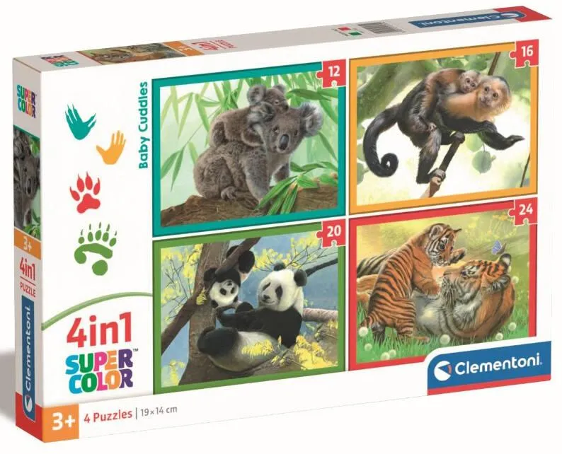 PUZZLE 4 EN 1 - BEBES ANIMAUX