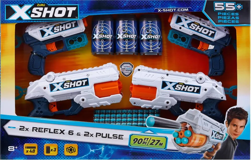 XSHOT EXCEL - COMBO PACK : 2 KICKBACK + 2 REFLEX 6 BLASTERS