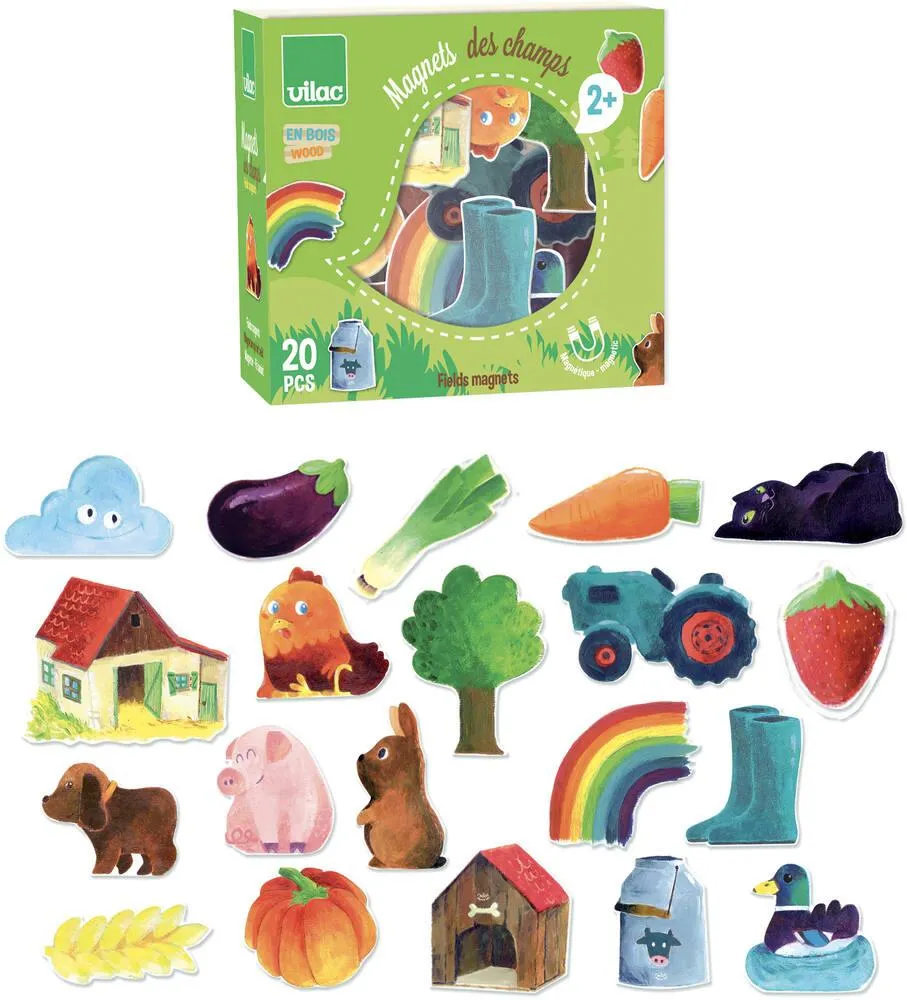 MAGNETS DES CHAMPS EN BOIS