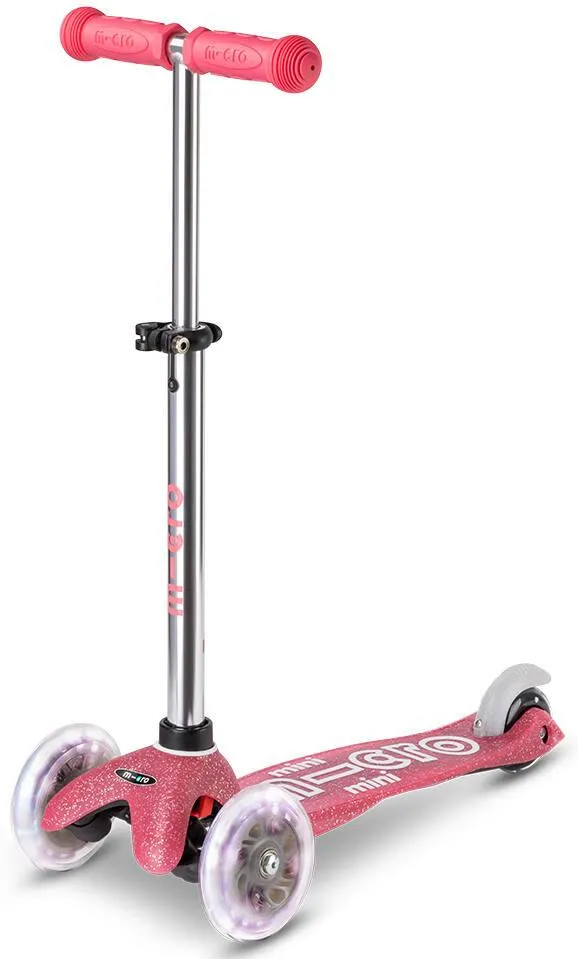 TROTTINETTE MINI MICRO DELUXE GLITTER ROSE LED