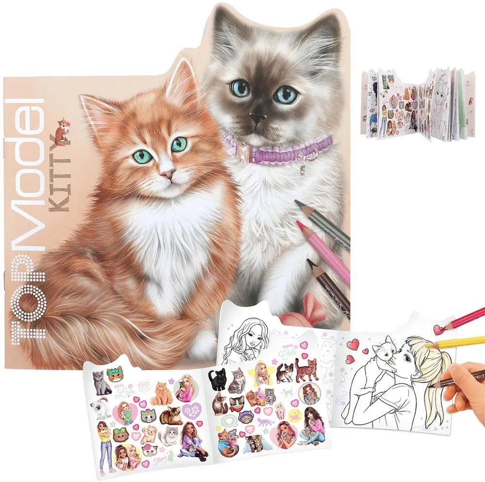 TOPMODEL LIVRE DE COLORIAGE KITTY FIGURATIF KITTY AND DOGGY