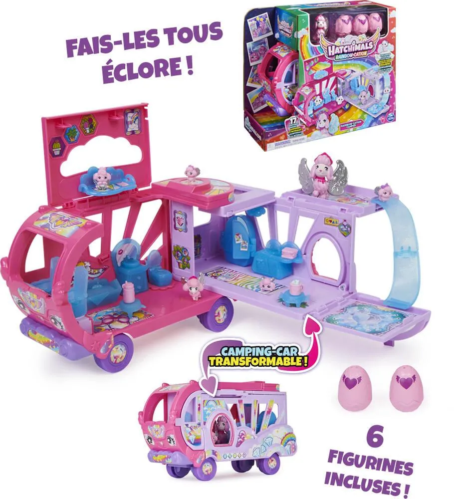 PLAYSET CAMPING CAR ARC-EN-CIEL FAMILLE SURPRISE