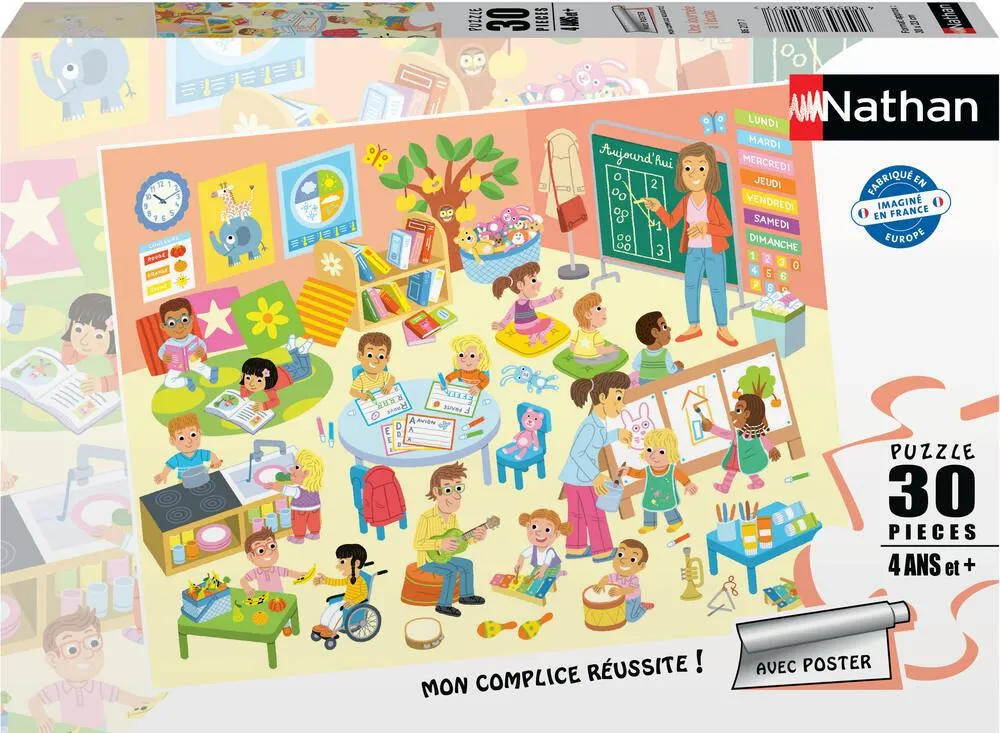 NATHAN PUZZLE 30 PIECES - UNE JOURNEE A L'ECOLE