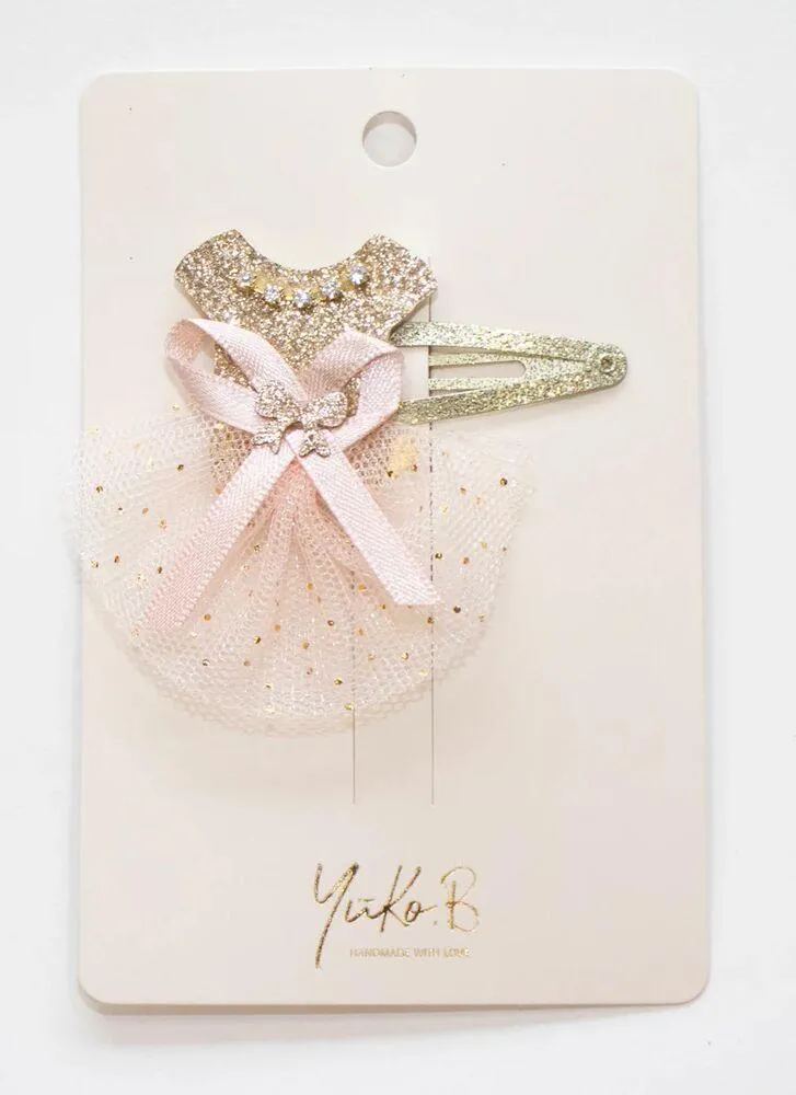 BARRETTE FEERIQUE EN FORME DE ROBE DE PRINCESSE