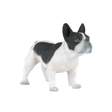 FIGURINE BOULEDOGUE FRANCAIS NOIR ET BLANC