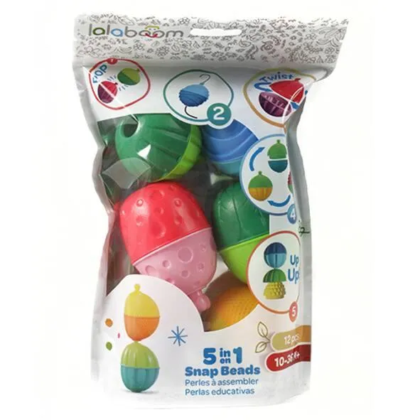 MONTESSORI - GROSSES PERLES FORME BOURGEON 12 PIECES