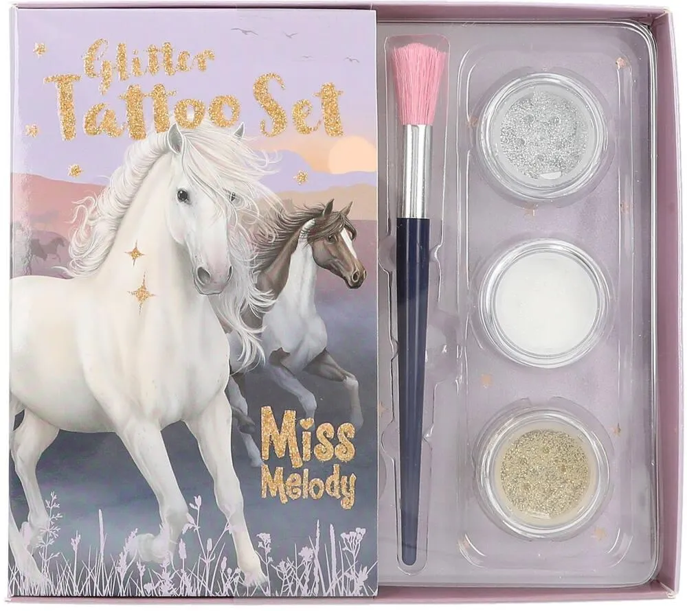MISS MELODY SET DE TATOUAGE PAILLETE NIGHT HORSES