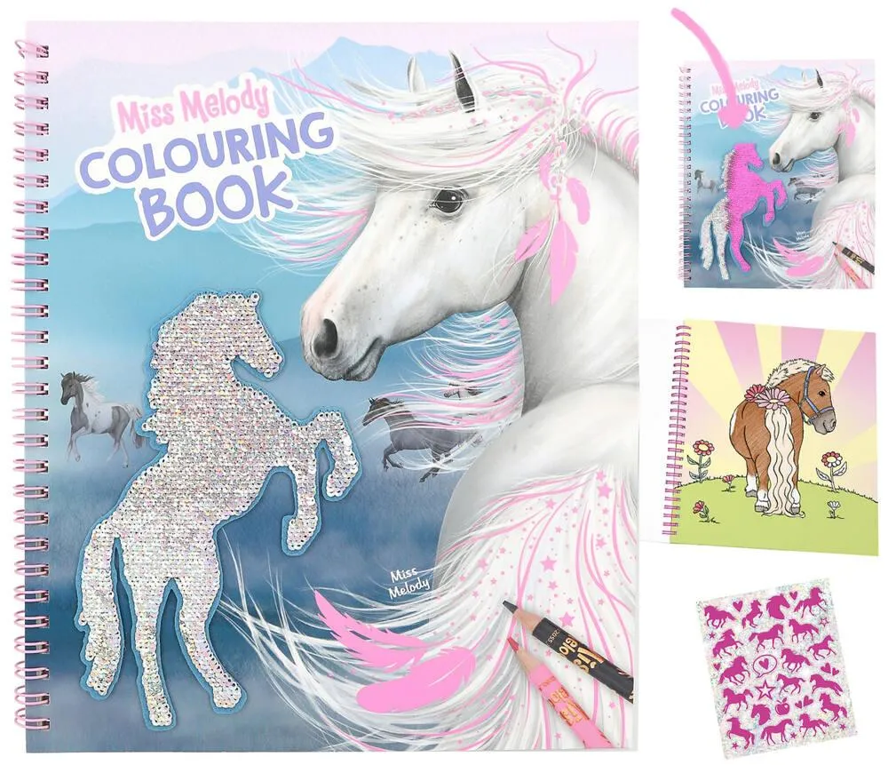 MISS MELODY  ALBUM A COLORIER AVEC PAILLETTES