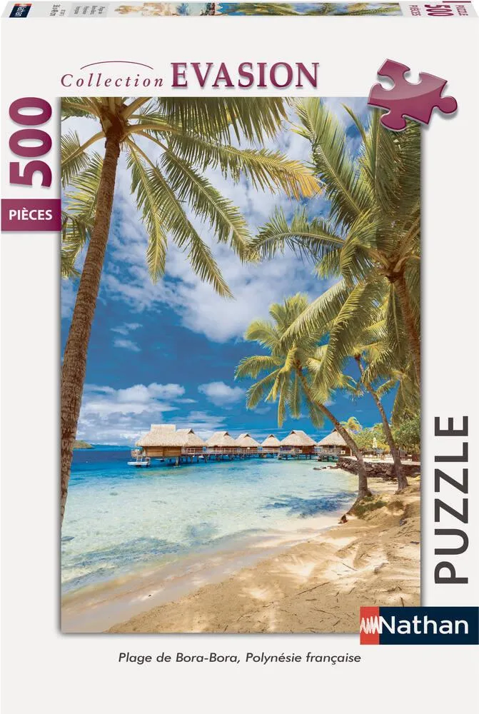 PUZZLE 500 PIECES - PLAGE DE BORA-BORA, POLYNÉSIE FRANÇAISE
