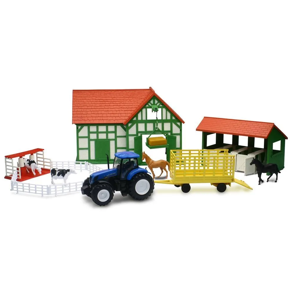 COFFRET FERME NEW HOLLAND VEHICULES ET ACCESSOIRES 1/32EME