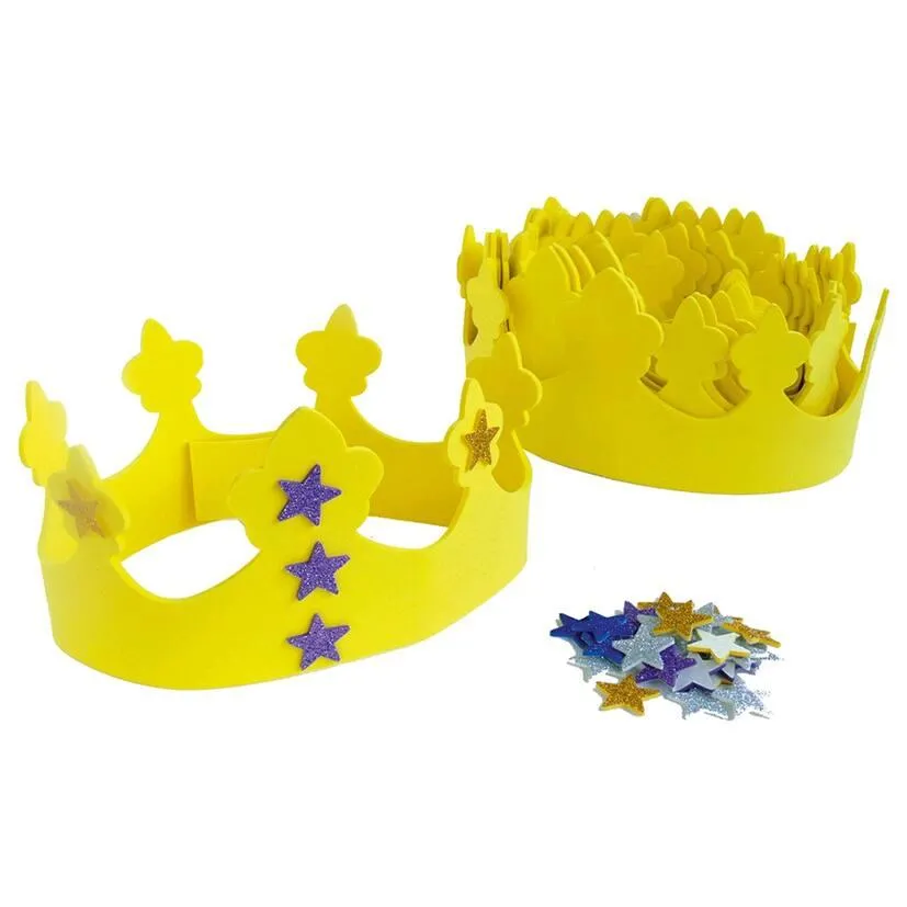 GRIM'TOUT - LOT DE 10 COURONNES EN MOUSSE + 200 MOTIFS PAILLETES