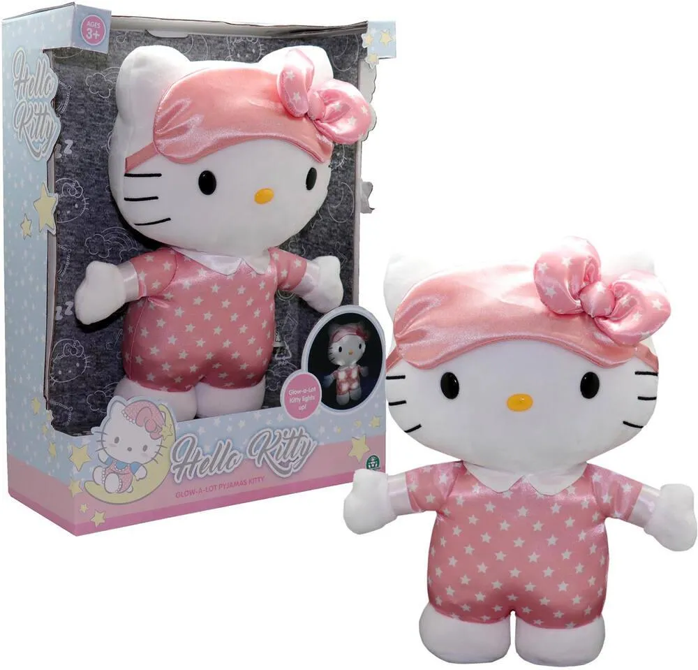 HELLO KITTY - PELUCHE BONNE NUIT ELECTRONIQUE DE 35 CM