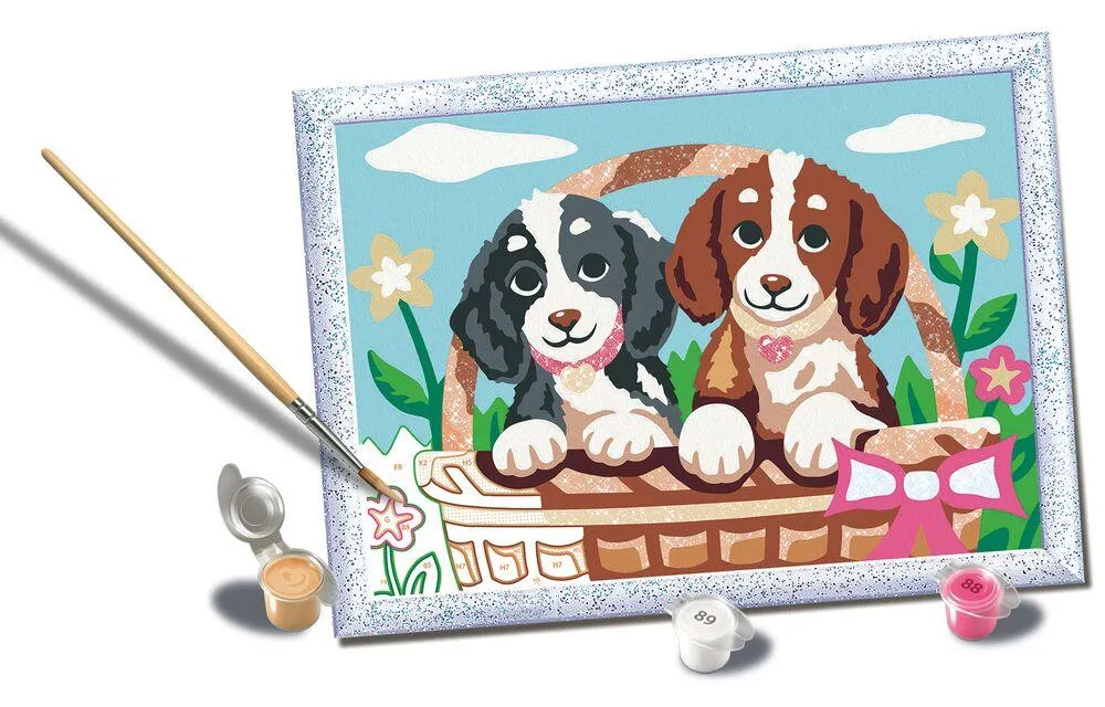 CREART KIDS - 18X24CM - CHIOTS DANS PANIER