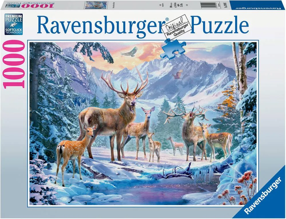 CHEVREUILS ET CERFS EN HIVER - PUZZLE 1000 PIECES