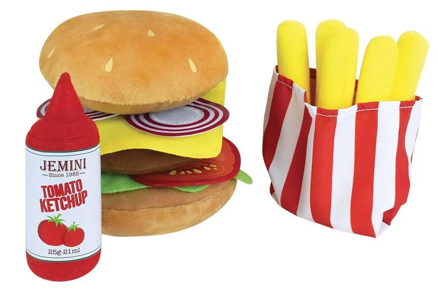 TINI COOK MON PREMIER BURGER ET ACCESSOIRES PELUCHE 12CM