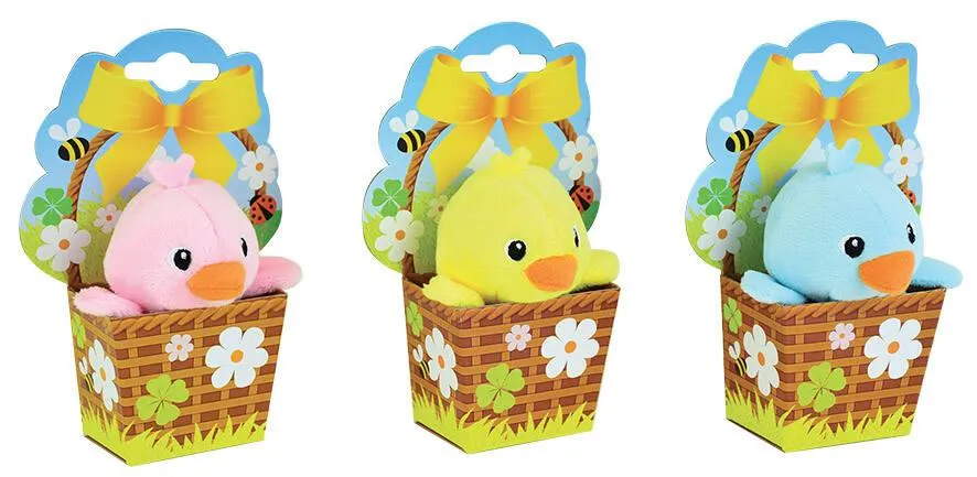 PELUCHE POUSSIN : 9 CM DANS PANIER