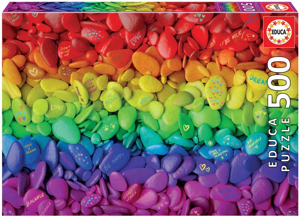 PUZZLE 500 PIECES - COLLAGE PIERRES DE COULEUR