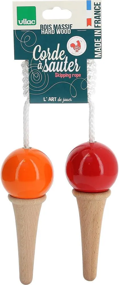 CORDES À SAUTER GLACE BI-GOÛT ROUGE EN BOIS